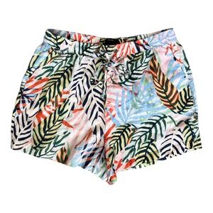 Tahari Women 100% Linen Shorts Size L Effortless Tropical Flowy‎ Resortwear